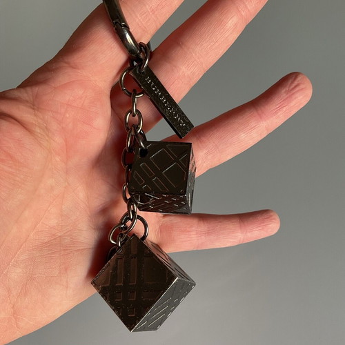 Burberrys silver keychain used