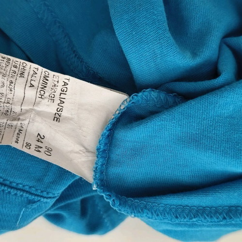 Σετ United Colors of Benetton βαμβακερό t-shirt και σορτς σαν καινούργιο, μπλε και τιρκουάζ
