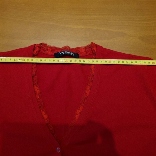 Betty Barclay red cardigan like new UK16 with lace detail
