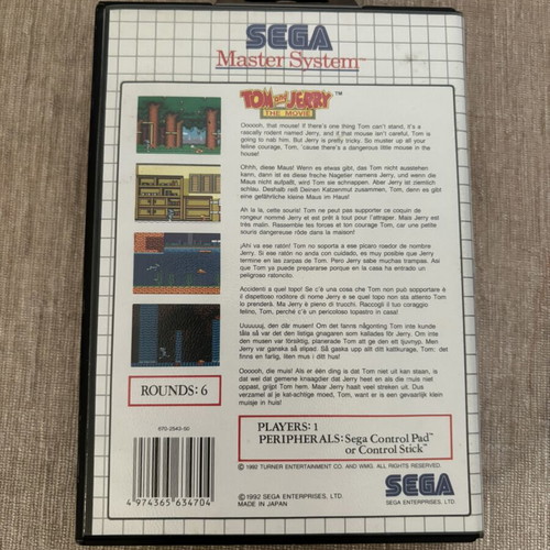 Tom & Jerry Sega Master System game used
