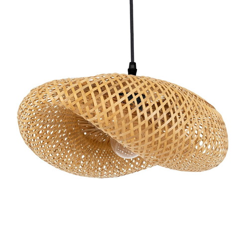 Mexico vintage pendant ceiling light single beige wooden bamboo new