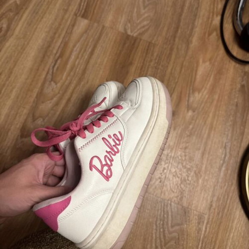 Zara X Barbie kids' athletic shoes, white and pink, size 37