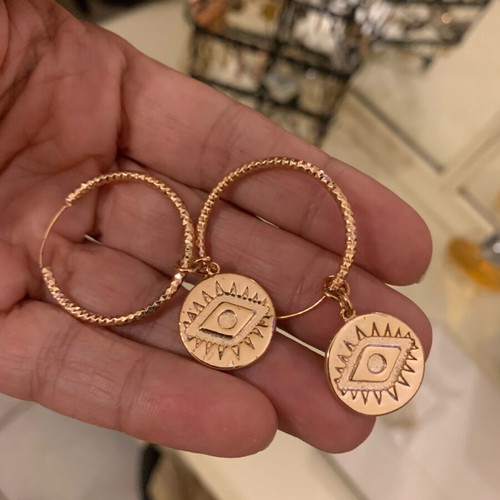 Steel hoop earrings new, stainless steel in rose gold