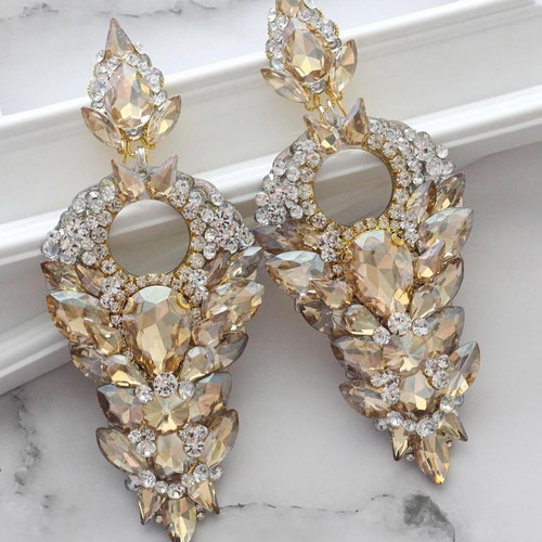 Helenadia earrings new, handmade with stones