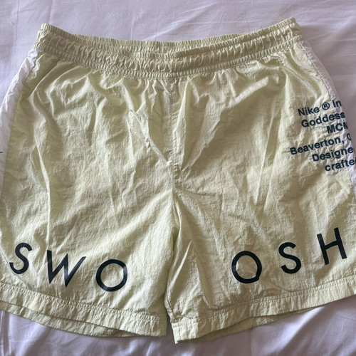 Nike Swoosh swim shorts used, size L, yellow