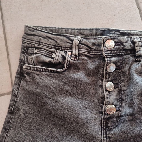 Skinny jeans Bershka used, gray, size M 38 10