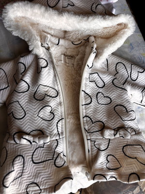 Baby jacket Mayoral newborn with fur lining and detachable hood, like new
