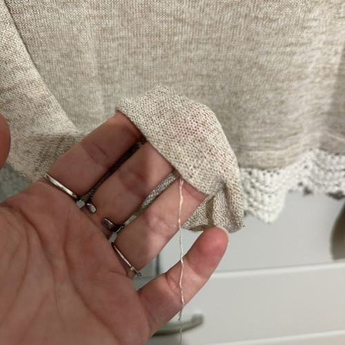 Bershka pullover with lace used, size M, beige