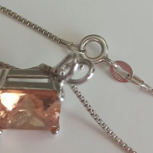 Silver 925 Necklace with Orange Citrine Pendant like new