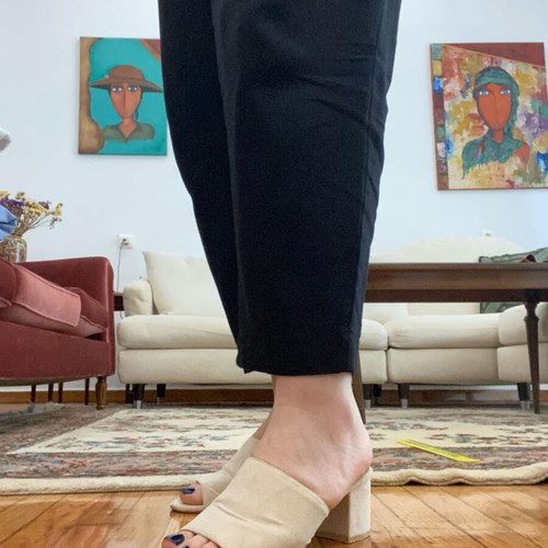 Plato Beige Mules Used Size 38