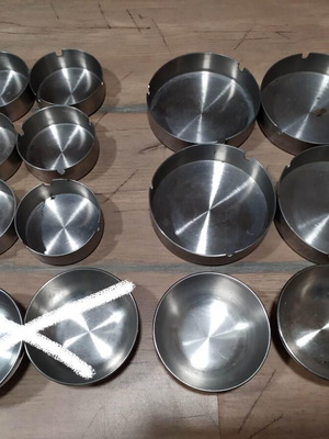 Inox ashtrays like new, pack of 10 pieces