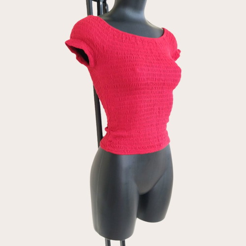 Brandy Melville red smocked top new, size XS