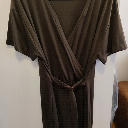 Zara jumpsuit khaki draped midi like new