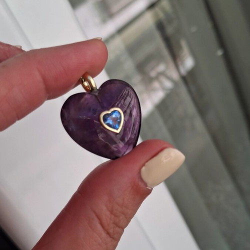 Motif semiprecious stone like new, purple