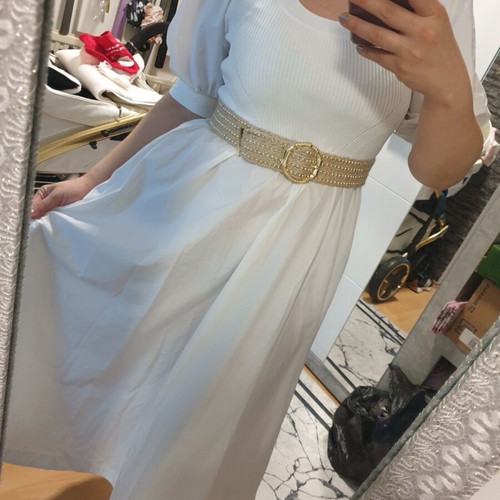 Zara long white dress like new, size S