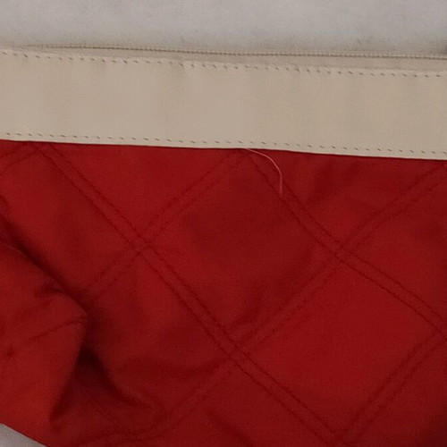 Toiletry bag used red with white stripe