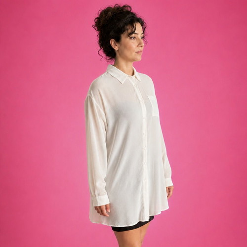 PPT Fashion airy shirt with pockets, like new, white beige, size L