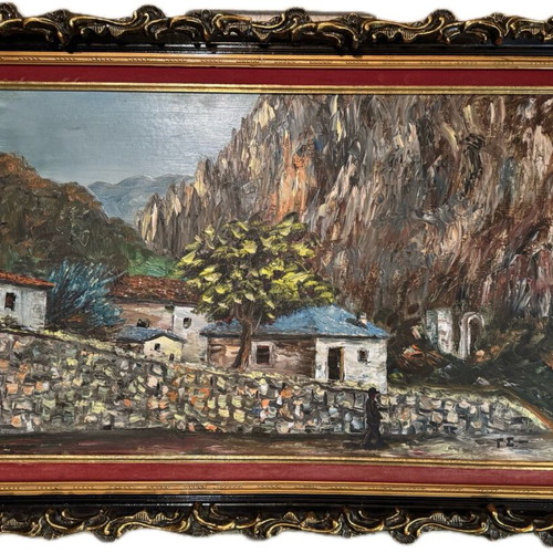 Oil painting signed in classic frame like new