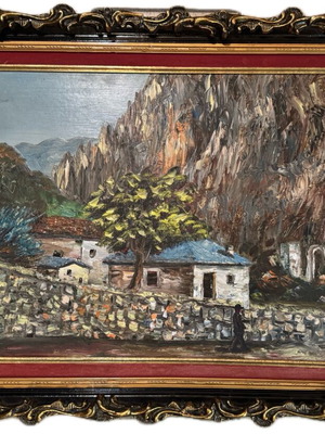 Oil painting signed in classic frame like new