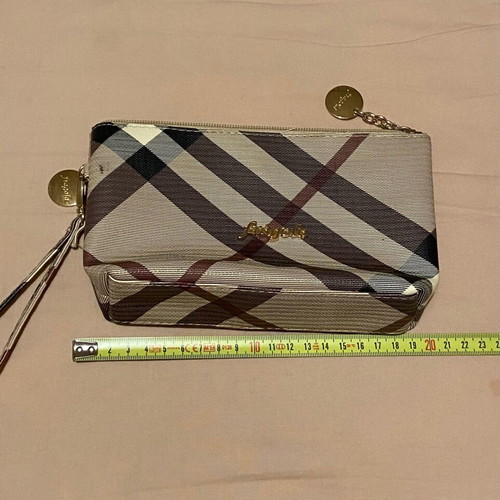 Fragola small toiletry bag with removable strap, beige and brown