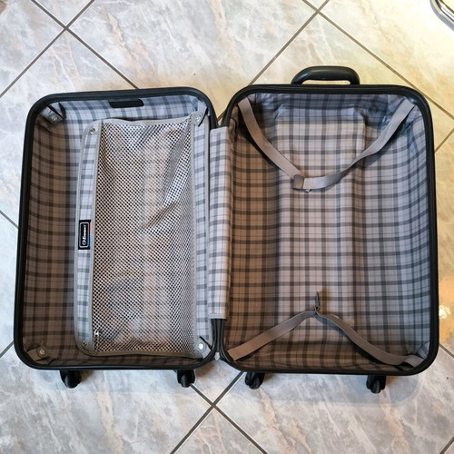 Hard suitcase gray used, dimensions 40x24x40cm, brand ENIMENT