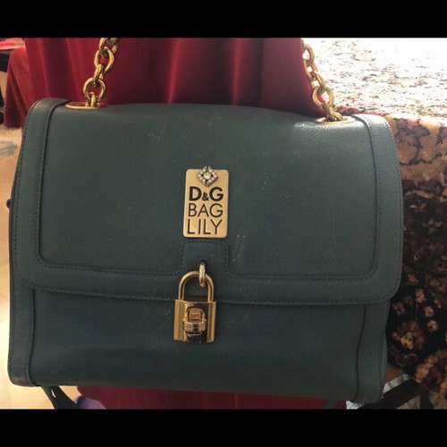 Dolce & Gabbana Padlock crossbody bag like new, blue saffiano leather