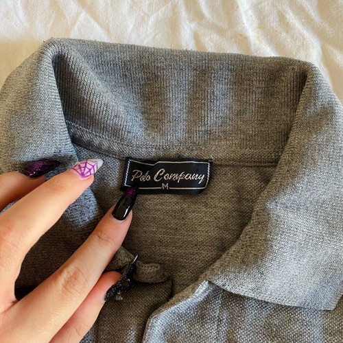 Long-sleeve gray blouse used, good condition