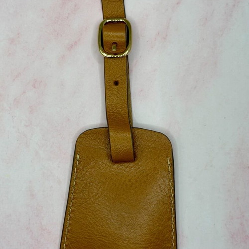 Bric's leather luggage tag like new, brown