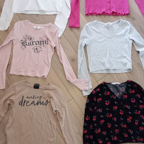 H&M Girls' Blouses Like New, Sizes 146-152, Gray and Pink