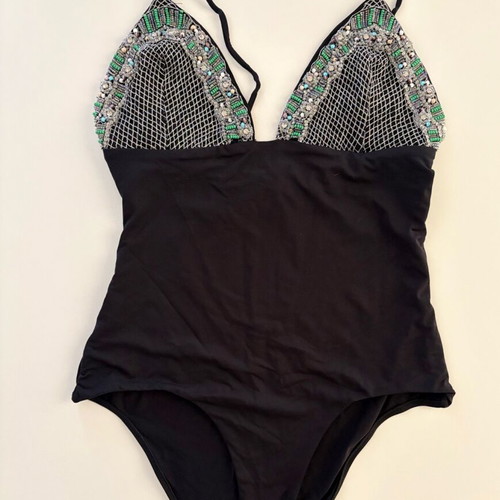 Vanda Catucci bodysuit like new, black with decorative stones