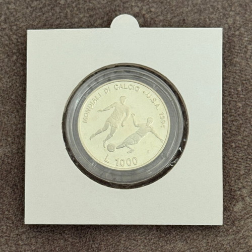 San Marino 1994 1000 Lire silver Proof coin FIFA World Cup USA
