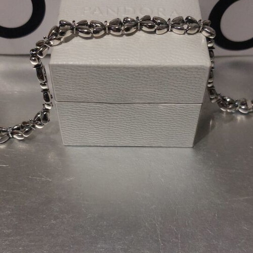 Pandora bracelet new, size 18, butterfly design with marquise stones