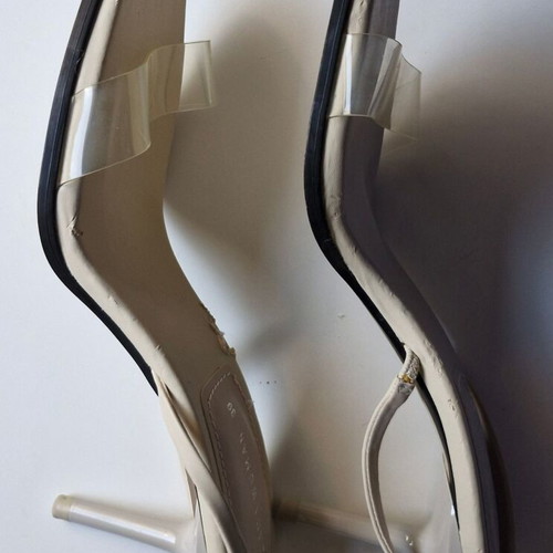 Zara clear slingback sandals like new, size 39, beige