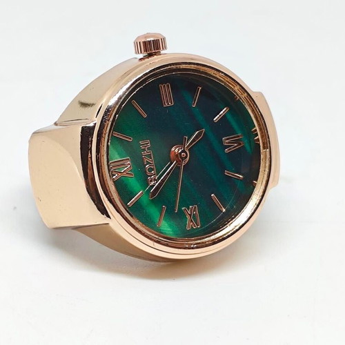 Bozhi Ring Watch with Green Dial and Gold Bracelet new