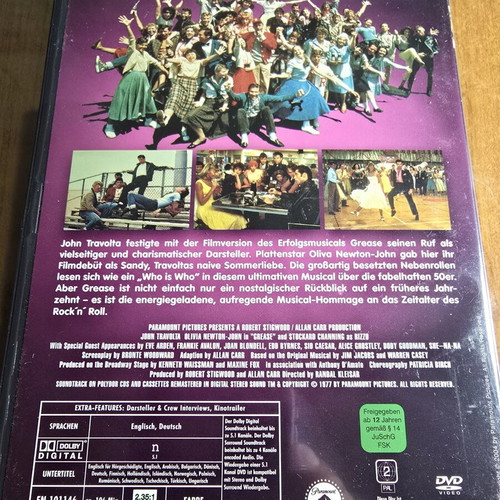 Grease DVD like new with original songbook