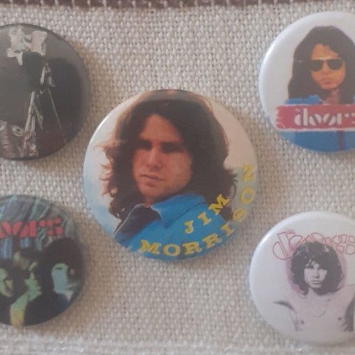 Jim Morrison The Doors pins, set of 5, vintage