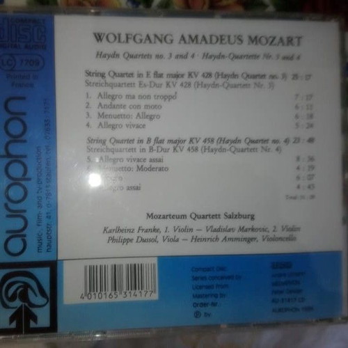 Aurophon Classics Mozart Haydn Quarters No 3-No 4 CD unused