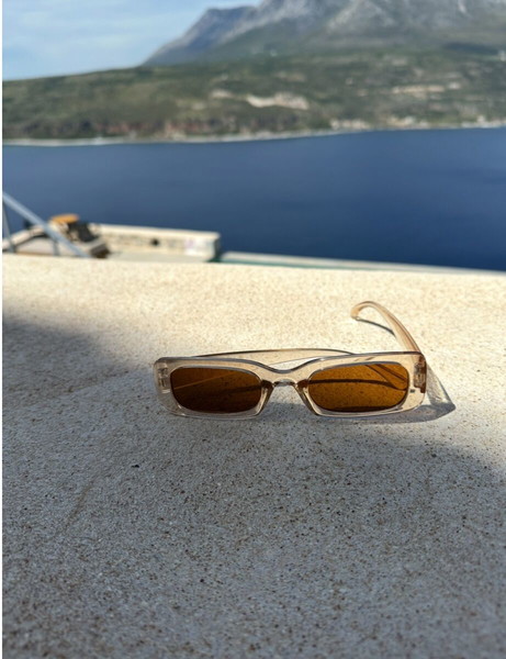 Peach Clear Framed Sunglasses