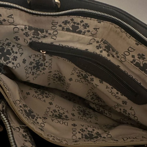 Doca shoulder bag like new, dark gray with gold details