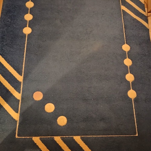 Blue and ecru rug 232x148 cm
