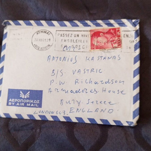 Envelope from 1961 used with stamps and postcard