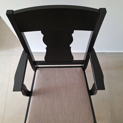 IKEA Ingatorp Ingolf dining chairs set of 2 like new, black with gray fabric
