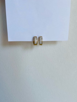 Zara small hoop earrings with decorative stones gold unused