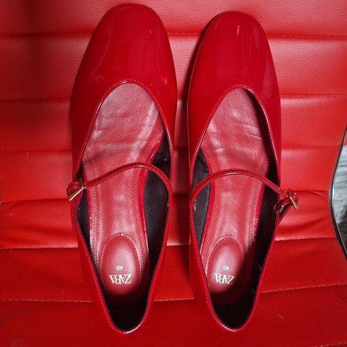 Zara red ballerinas like new, size 40