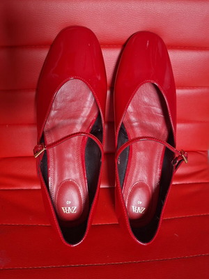 Zara red ballerinas like new, size 40