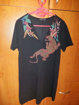 Zara dress new with unique design, size M, black