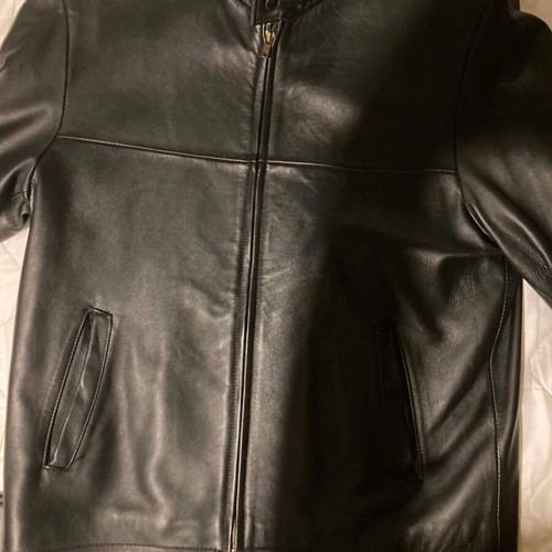 Leather jacket size S like new, black, not real leather