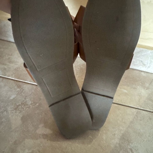 Summer sandals size 40 like new, brown faux leather