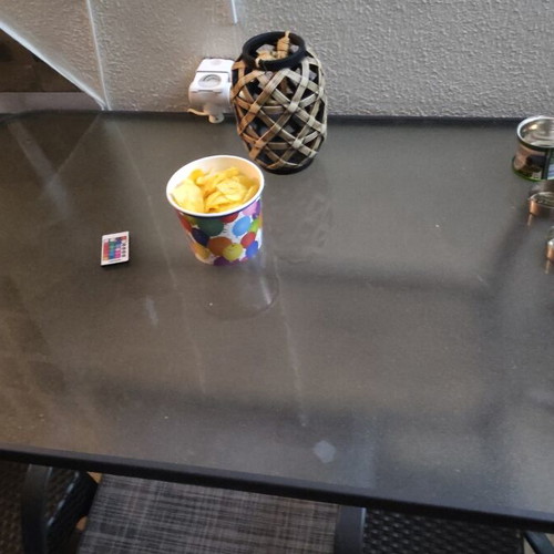 Balcony table with glass surface like new