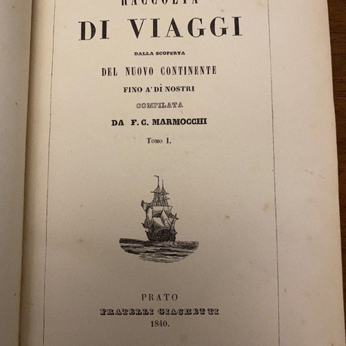 Raccolta di Viaggi μεταχειρισμένη έκδοση 1840-1845, 16 τόμοι σε 12 δερματόδετα βιβλία
